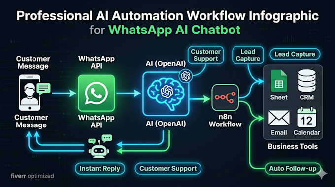 build whatsapp ai chatbot automation using openai and n8n