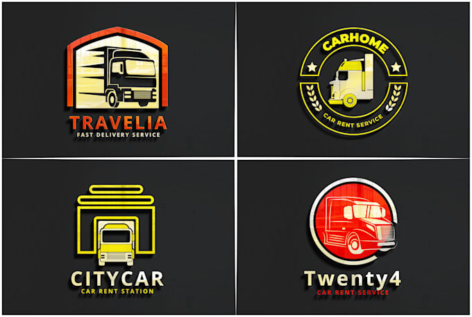 design logistic logo for transport truck delivery