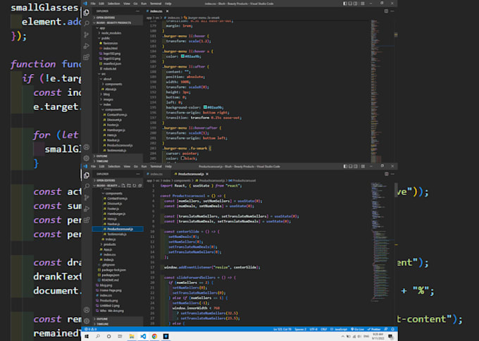 Make a professional website with html5 css3 javascript react by ...