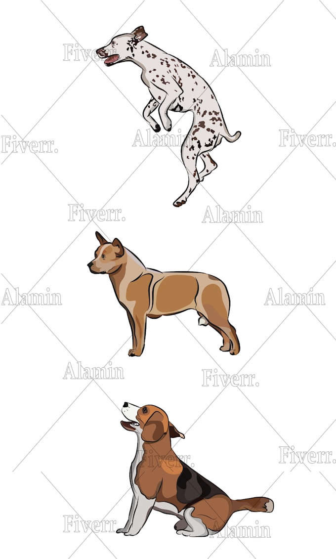 make your dog, cat, and animals into cartoon vector portrait