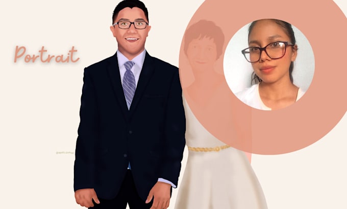 draw your wedding photography in realistic digital portrait