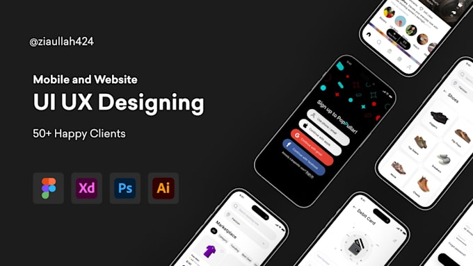 Create professional uiux design mobile apps and website by Ziaullah424 ...