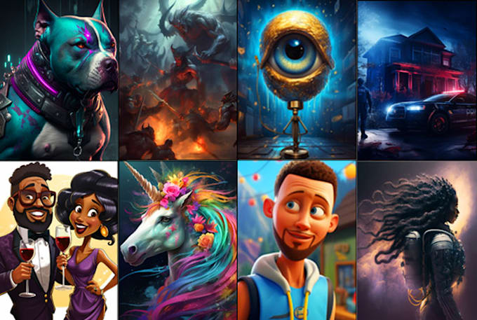 create ai art, ai illustrations, ai characters