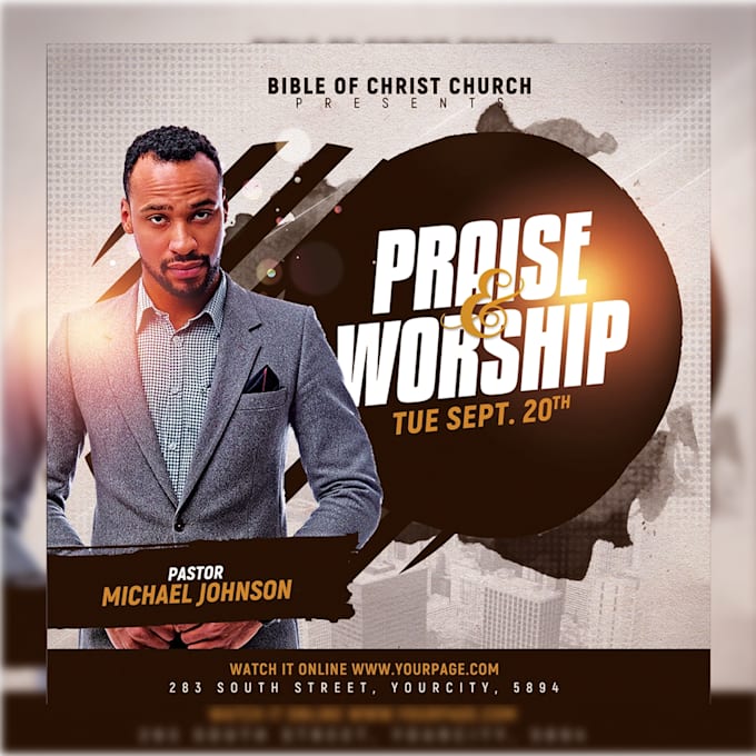 do a classy church, event or online flyer design in 5 hours