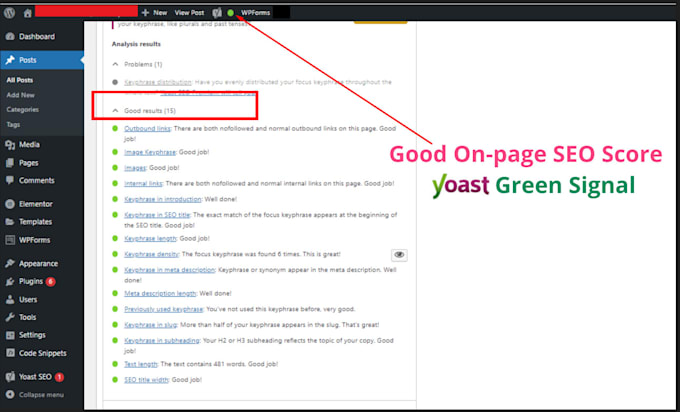 do website onpage SEO and technical optimization service for the wordpress site