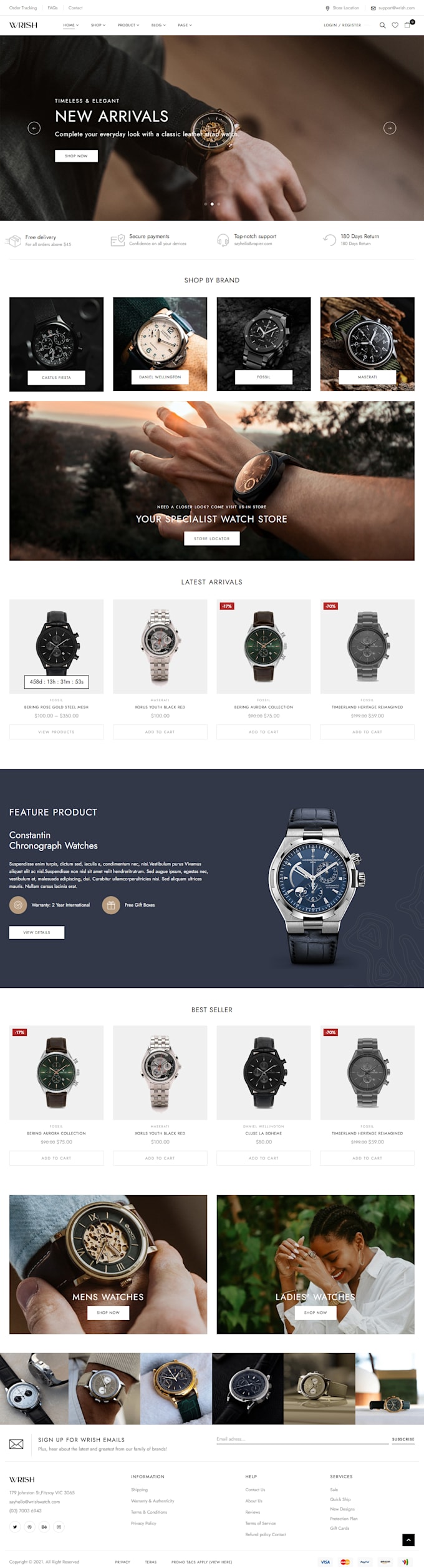 build luxury watch shopify store, jewelry shopify watch store, watch website