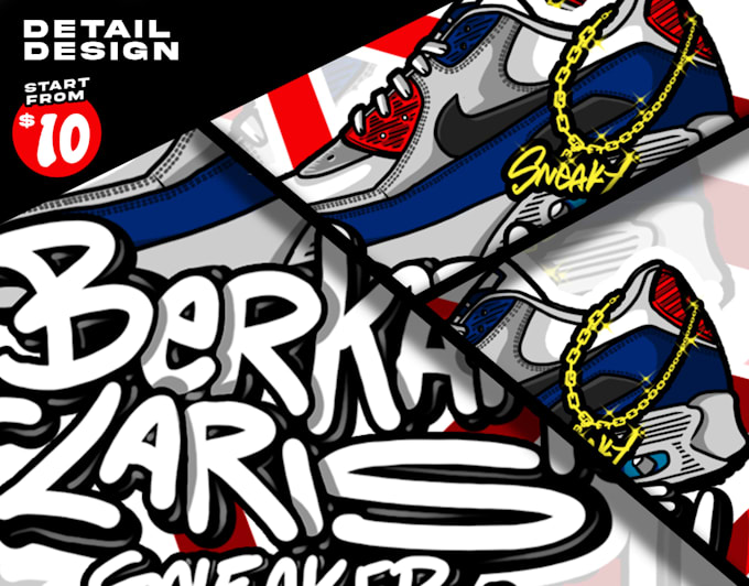 do create sneakers design theme in graffiti style