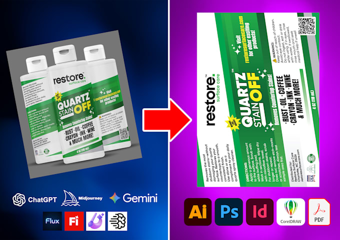 redraw your ai label into a print ready file and source file