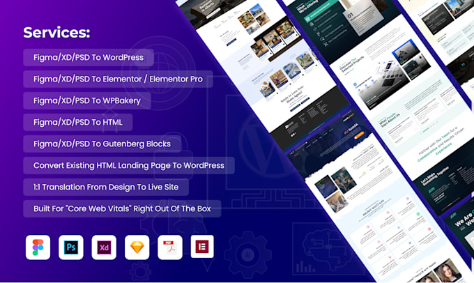 convert figma to wordpress, figma to elementor or figma to wpbakery