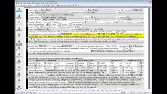 appraisal report data entry