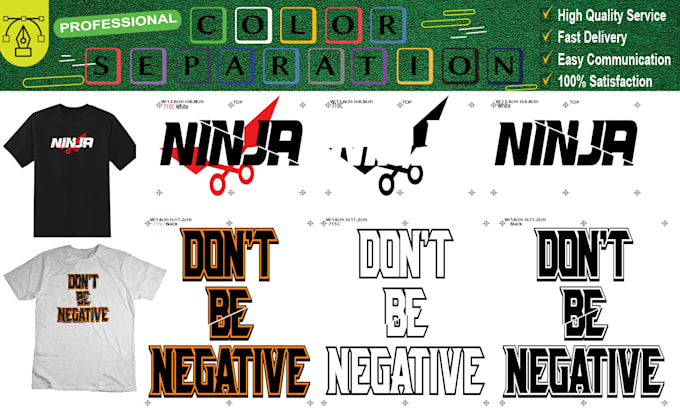 do professional color separation, spot, halftone, cmyk for your screen printing