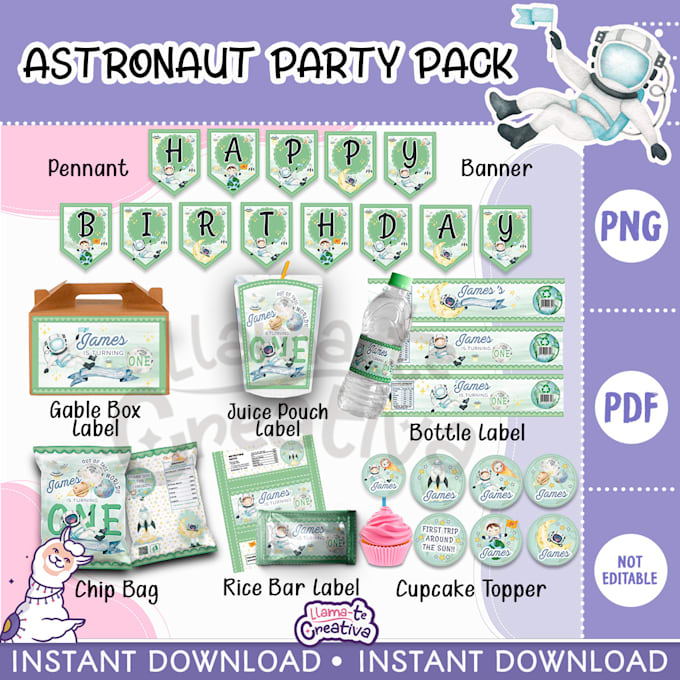 customize design your full birthday party or halloween party pack