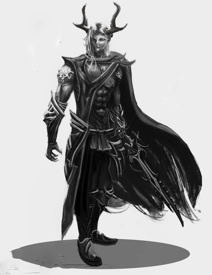 Draw fantasy character concept art, dnd character art by