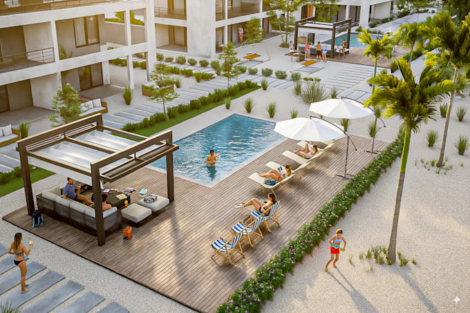 create backyard landscape design, pool garden and patio