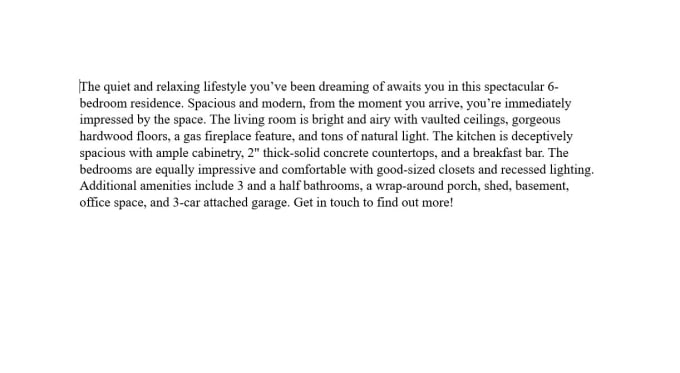 write an attractive real estate property listing description