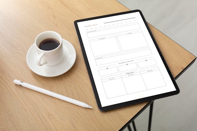 design digital unique planner, workbook with hyperlinks