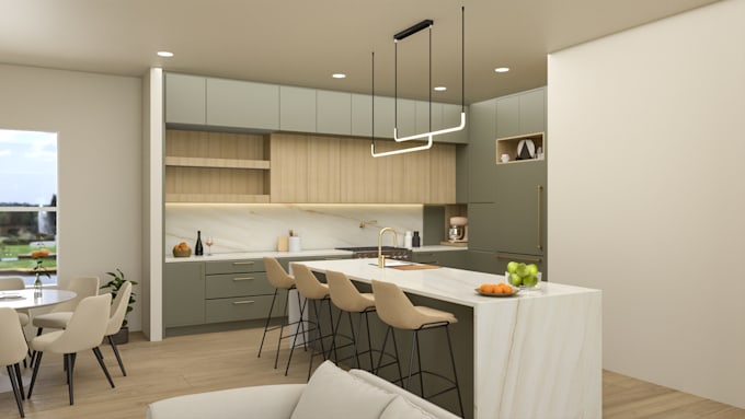 create stunning 3d modern kitchens for remodel
