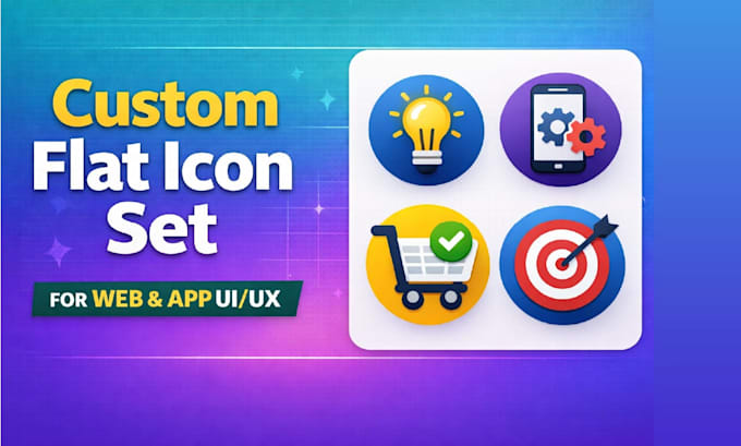 design professional flat icon sets for web and app UI UX