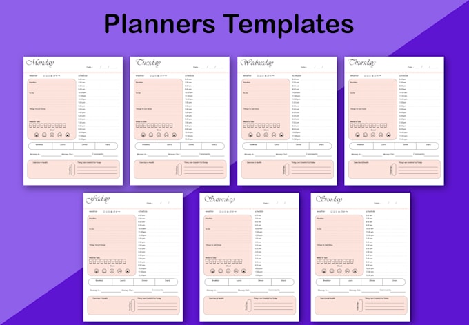 design high quality minimal printable planner pages