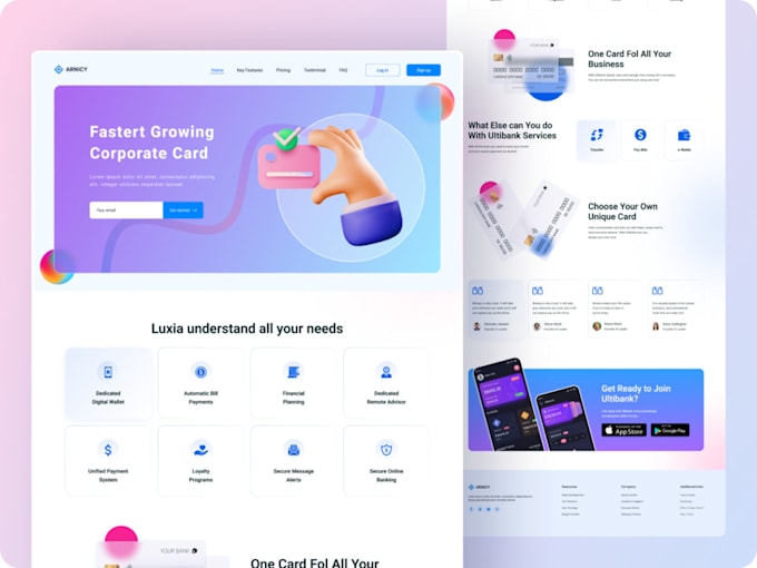 create landing page design in figma