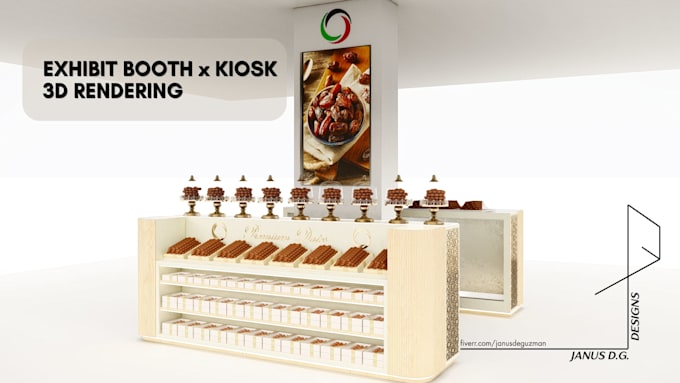design and 3d render your exhibition booth,stall, kiosk