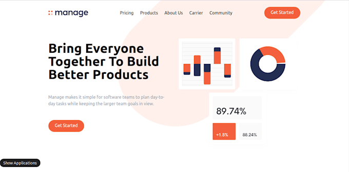develop landing pages using tailwind CSS and react