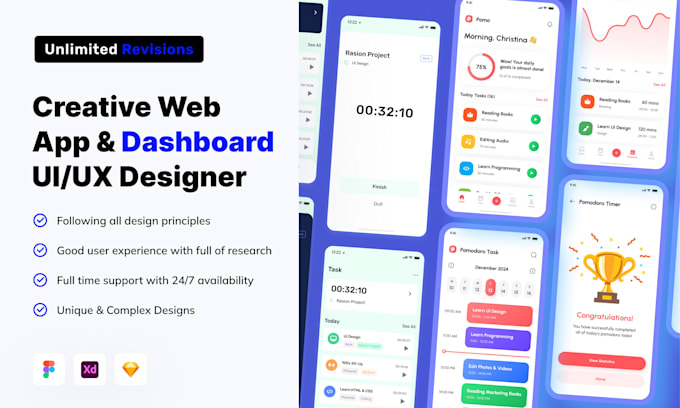 Do website ui ux design, dashboard ui, mobile app ui ux design, ui ux ...