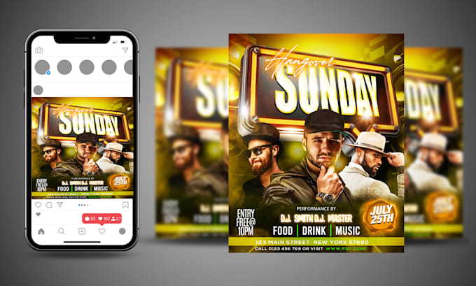 create animated motion flyers, party flyers, event flyers, sports flyers