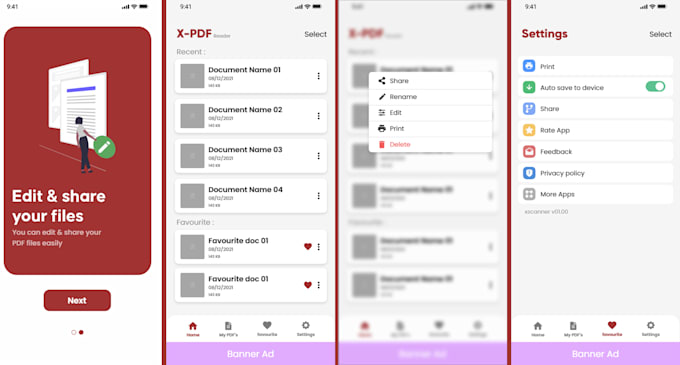 design and develop mobile app in flutter