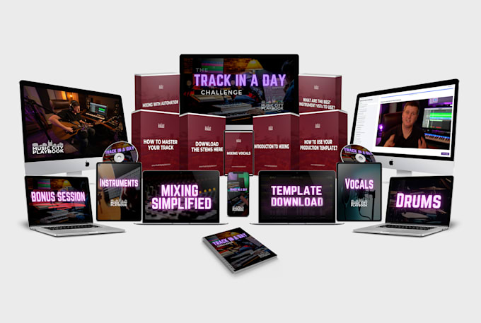 design 3d digital product mockup online course ecover bundle
