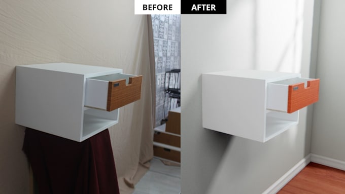 convert furniture photos into cgi rendering background