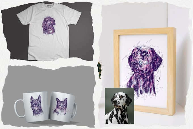 draw your pet into awesome scribble art