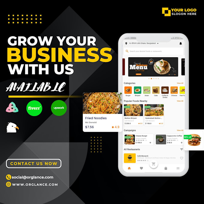 create food delivery complete system with admin panel