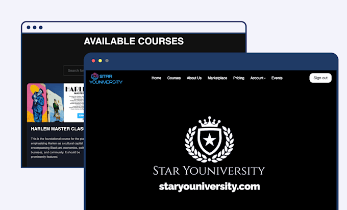 design an lms education website learning management system