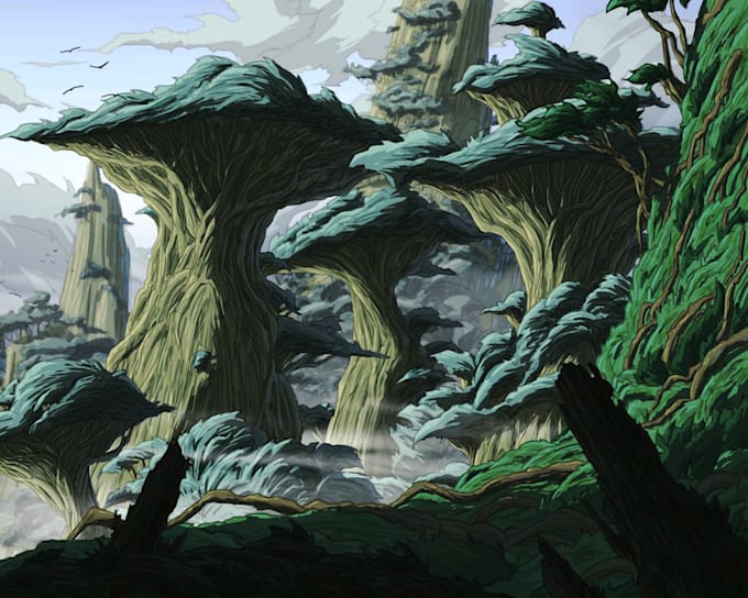 draw a fantasy landscape