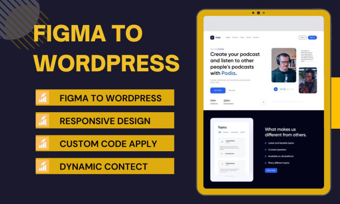 Convert figma to wordpress psd to elementor xd to wordpress with
