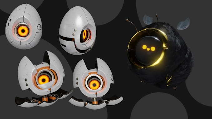 do a custom 3d cute robot model