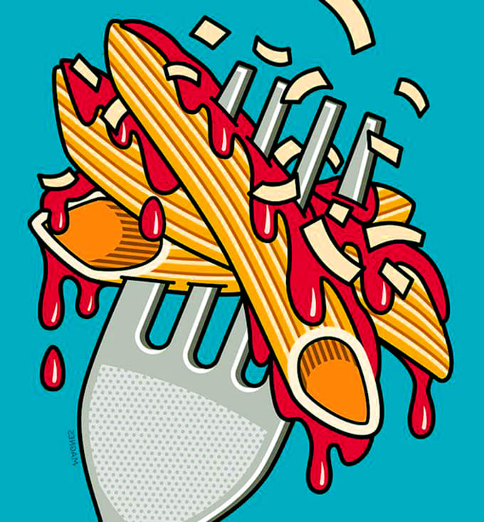 Draw food pop art of your food by Xeabbocs Fiverr