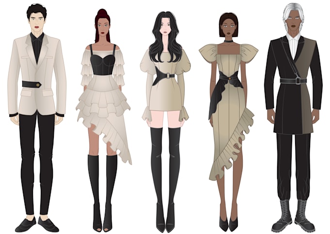 Make gorgeous fashion illustration for your collection by Pinjata_ | Fiverr