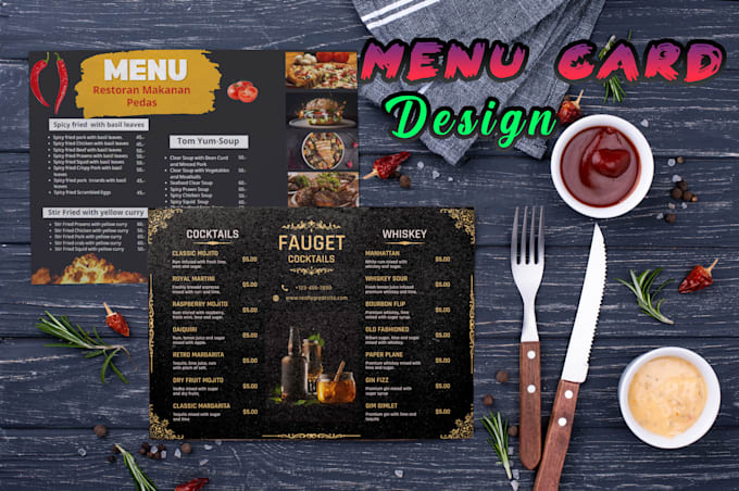 design menu card, food menu, restaurant menu, modern menu