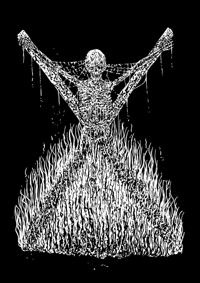 dark art, death metal, and black metal illustration
