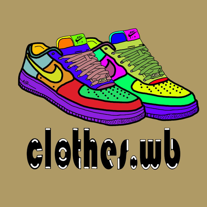draw cartoon style shoes logo