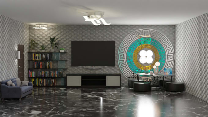 design 3d stage, backdrop for office, zoom meeting and 3d studio