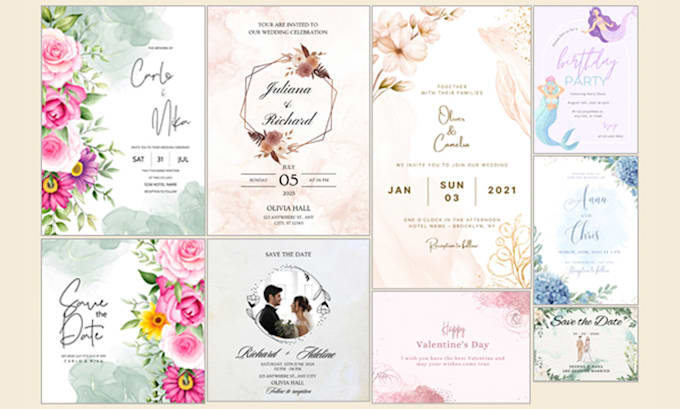 do impressive wedding card, unique invitation, or other invitation card design