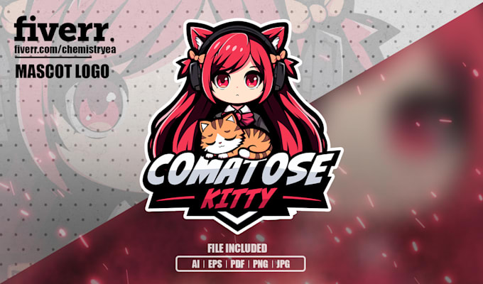 design cute anime logo mascot for your brand