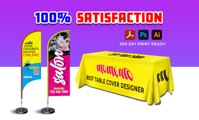 design event canopy tent, backdrop, table cover, feather flag, roll up banner