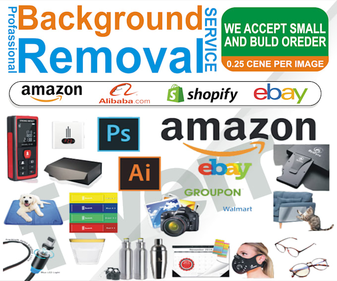 Do amazon ebay product background remove and image editing by