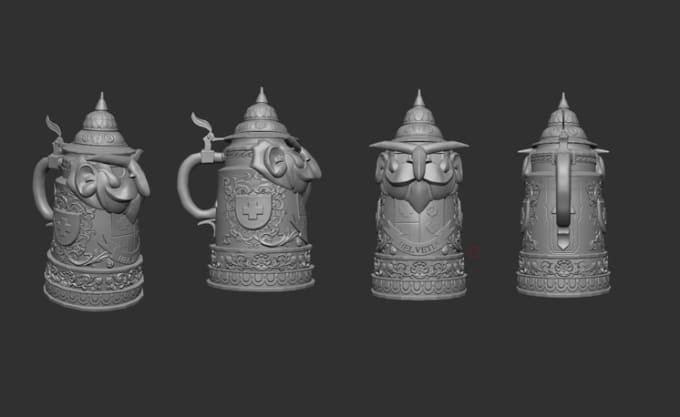 sculpt any 3d models for 3d printing in zbrush and blender