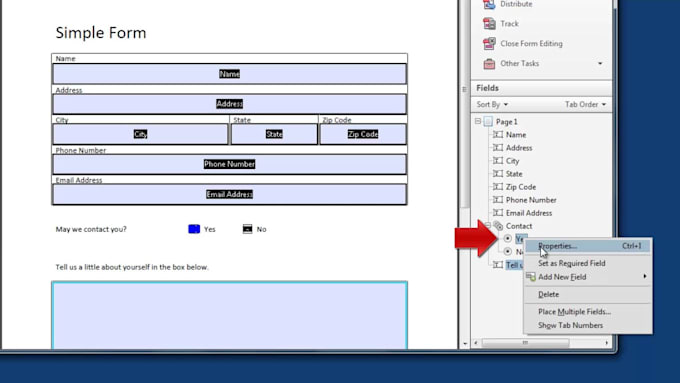 turn your document into a fill able PDF form
