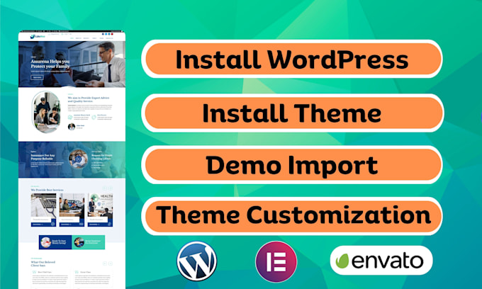 install wordpress theme, themeforest theme and customize